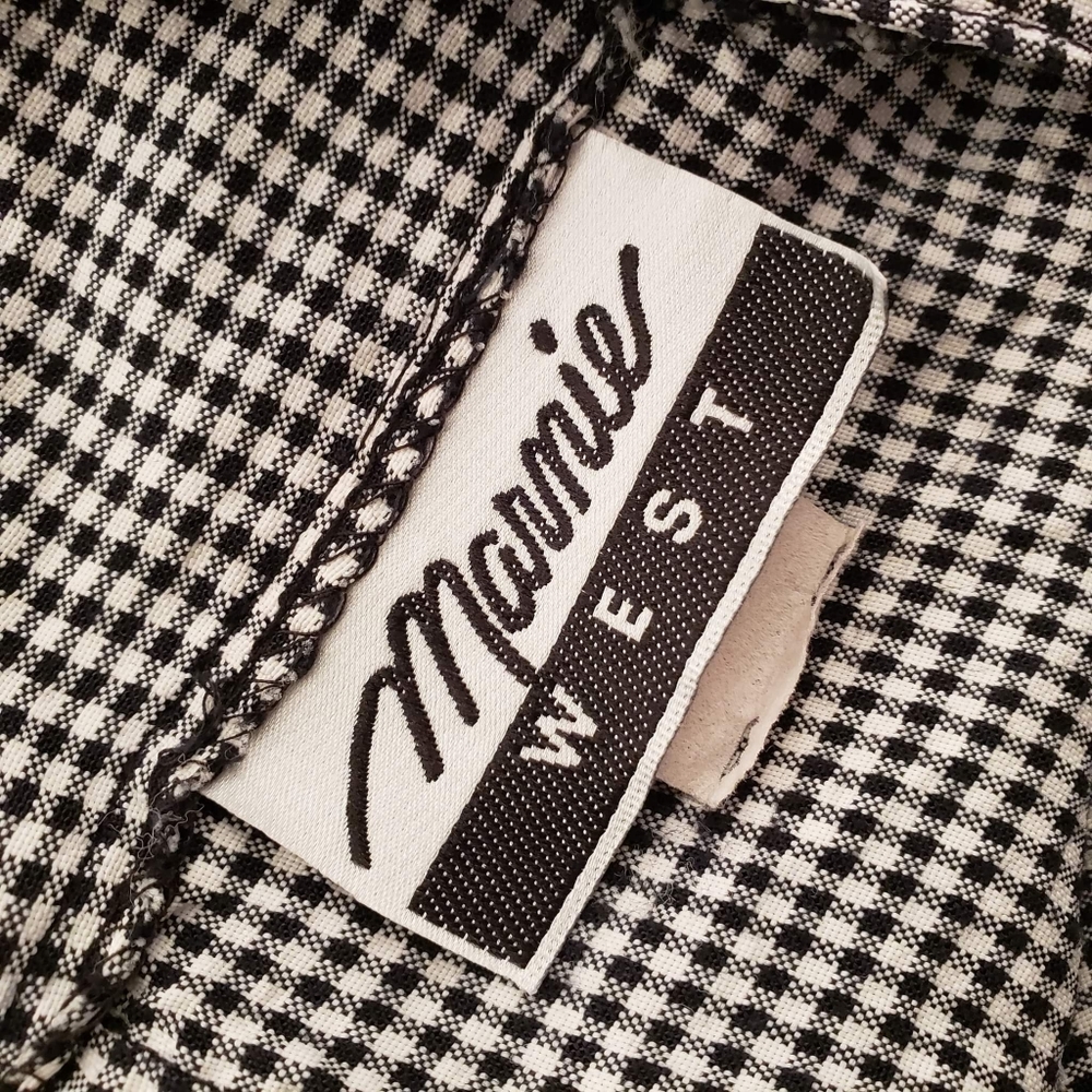 Set of 2 - Vintage Houndstooth & Gingham Print Pencil Skirts in Black/White Sz S - Picture 11 of 11